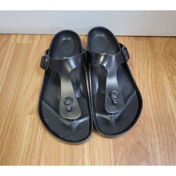 Birkens Buckle T-bar Sandals 10 - Picture 1 of 6